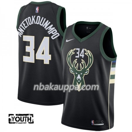 Milwaukee Bucks Giannis Antetokounm 34 Nike 2017-18 Musta Pelipaidat Swingman - Lasten